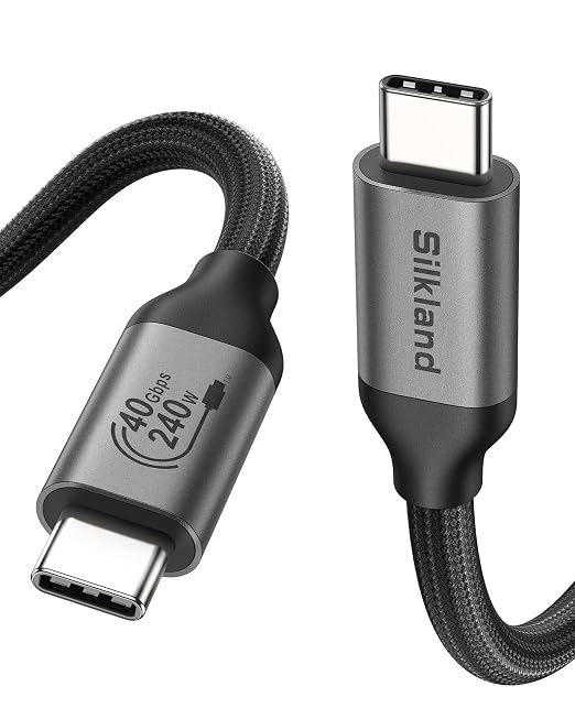 Silkland USB 4 Cable for Thunderbolt 4 Cable 4FT, 40Gbps Data Sync, 8K/6K@60Hz
