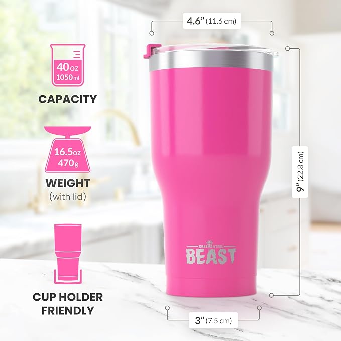 40 oz tumbler - Vacuum Insulated Tumbler - Leak Proof Stainless Steel Travel