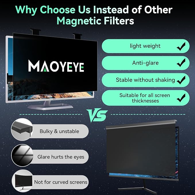 Magnetic 24 Inch Computer Privacy Screen