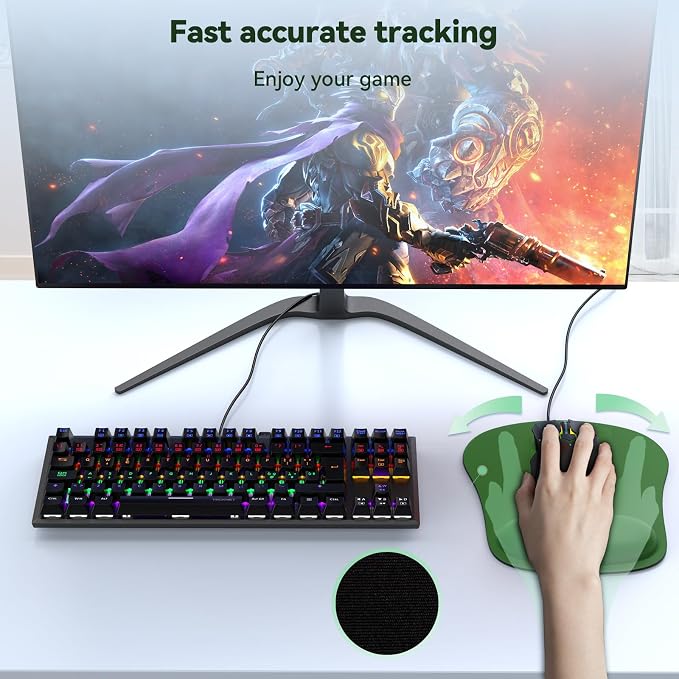 TECKNET 2 Pack Mouse Pad with Wrist Support, Ergonomic Gaming Mouse Pad Pain