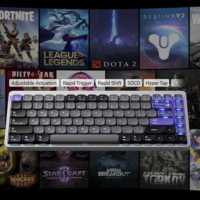 nuphy Air75 HE Rapid Trigger Wired Custom Magnetic Gaming Keyboard, RGB HotSwap