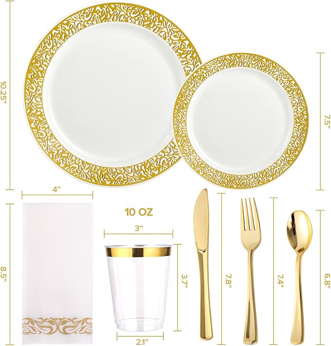 FOCUSLINE 175 Ct Gold Dinnerware Set