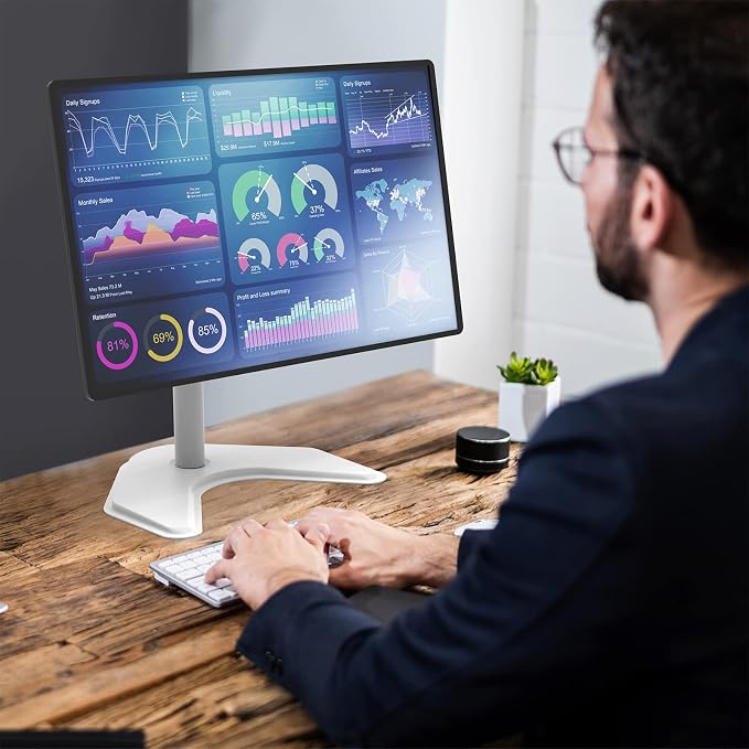 WALI Single Monitor Stand, Free Standing Desk Stand