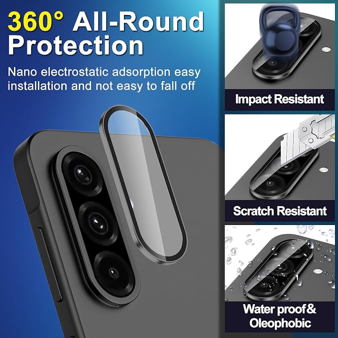 for Samsung Galaxy A26 Camera Lens Protector, Individual Metal Ring Tempered