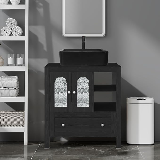 30-Inch Black Bathroom Vanity