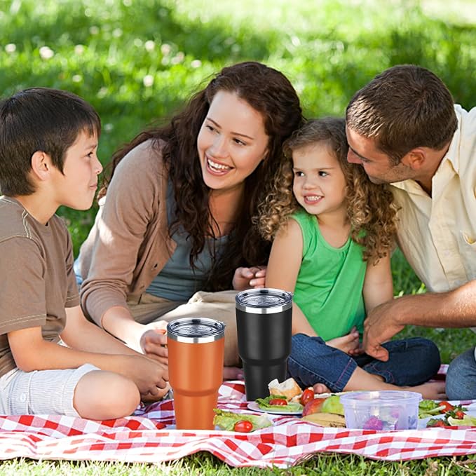 30 oz Tumbler with Lids and Straws, Stainless Steel Insulated Coffee Tumbler