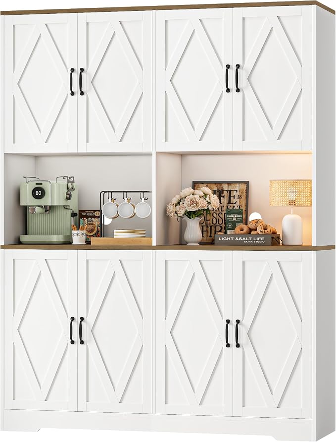 71" Tall Pantry Cabinet, Large Kitchen Hutch
