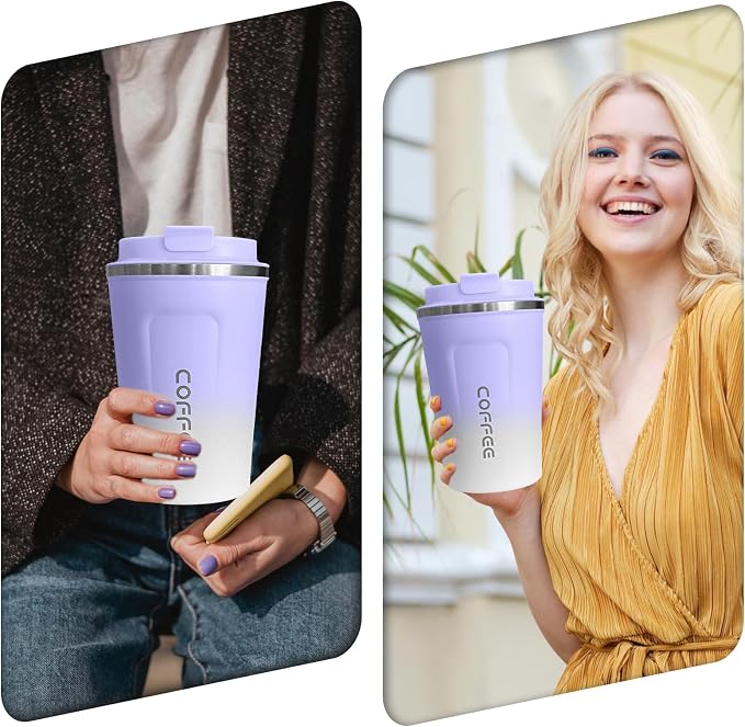 SPLMIFA Travel Coffee Mug Leak-Proof, Reusable Coffee Cups