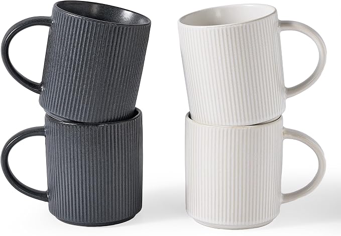 famiware Coffee Mug Set for 4, Star 16 oz Catering Mugs Cup Set