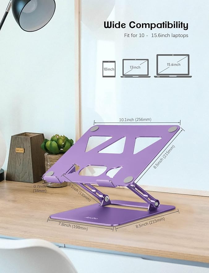 Adjustable Laptop Stand for Desk, Portable Laptop Stand Holder and Riser