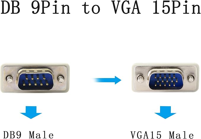 PNGKNYOCN 4.5 Feet DB 9 Pin Male to VGA 15 Pin Male Adapter Cable, RS232 to VGA