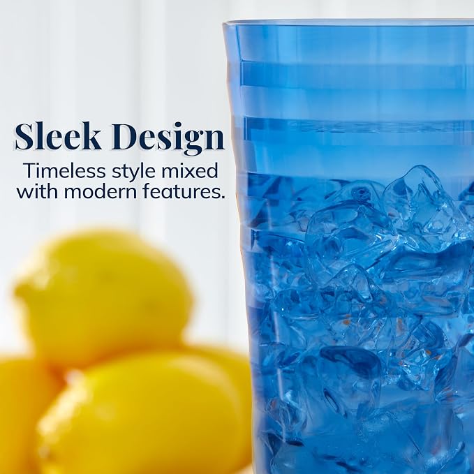 US Acrylic Splash 18 ounce Plastic Stackable Water Tumblers in Jewel Tone