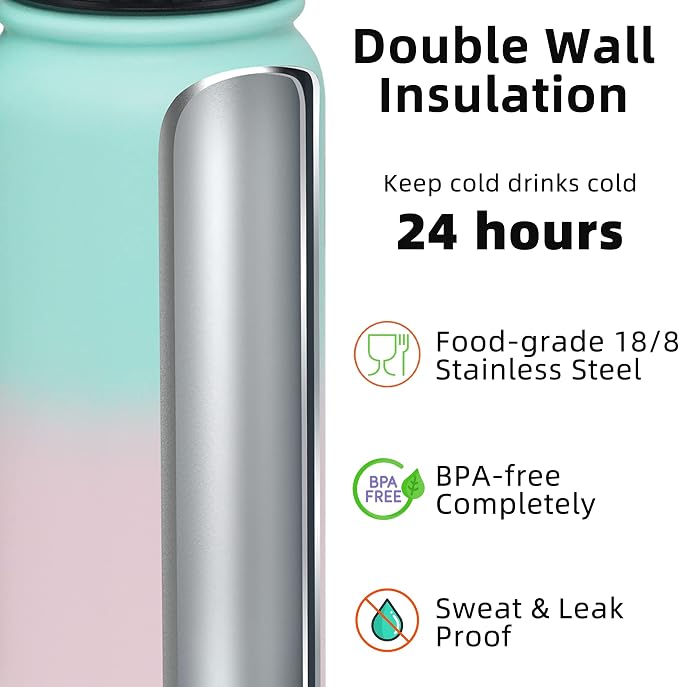 Fanhaw 20 oz Insulated Stainless Steel Water Bottle