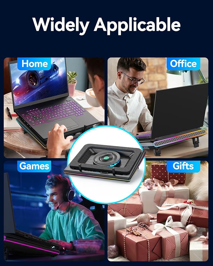 llano V12 RGB Laptop Cooling Pad, Gaming Laptop Cooler