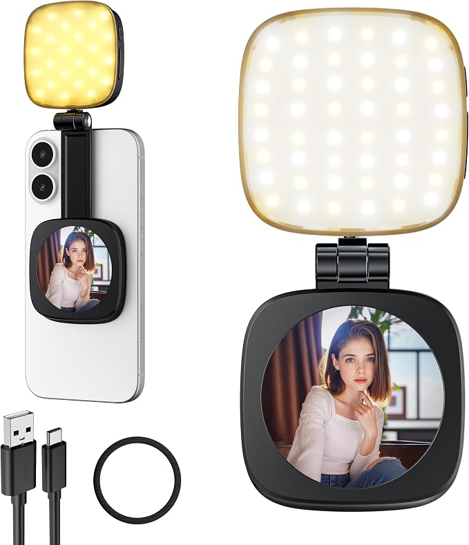 Magnetic Selfie Light for Phone: 5 Led Mode