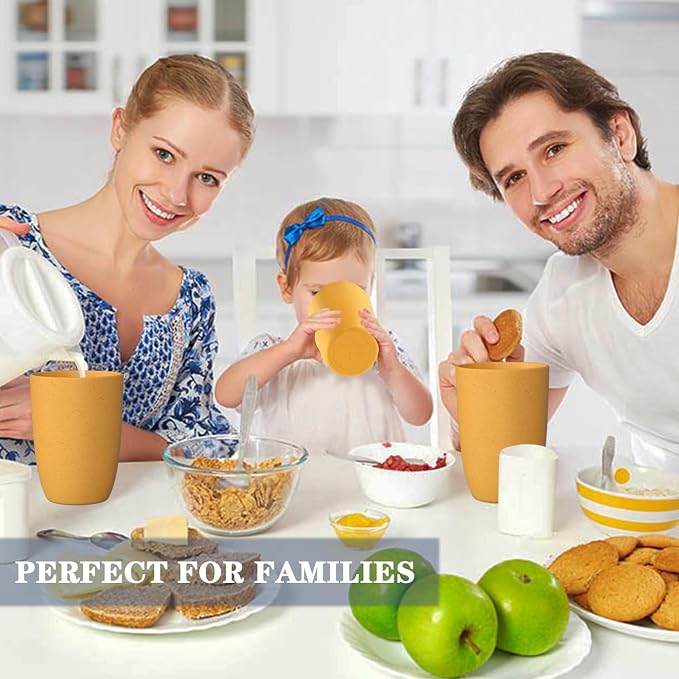 Homienly 8pcs Wheat Straw Fiber Cups, 20 Oz Reusable Drinking Cups, Unbreakable