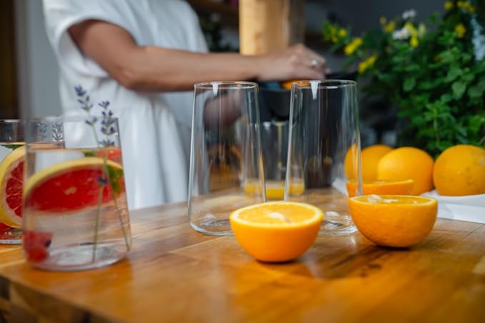 Krosno Water Glasses Set of 4, 20.3 oz, Infinity Collection | Highball Drinking