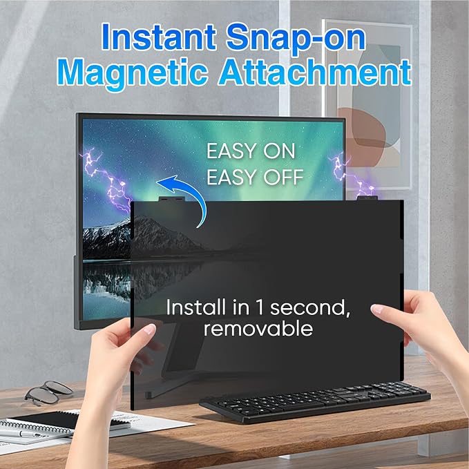 Magnetic 23.8 Inch Computer Screen Privacy Shield, Privacy Screen Filter