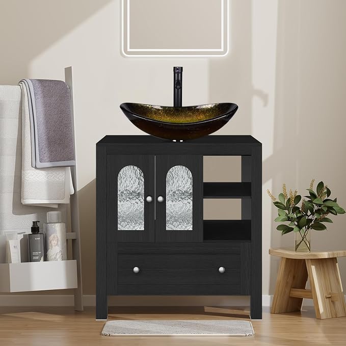30-Inch Black Bathroom Vanity