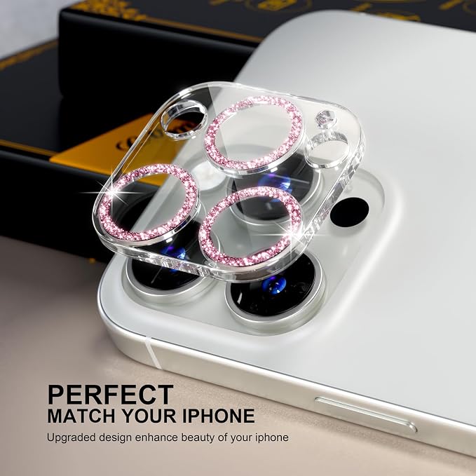 beuxece for 6 Pack iPhone 15 Pro/iPhone 15 Pro Max Camera Lens Protector 9H