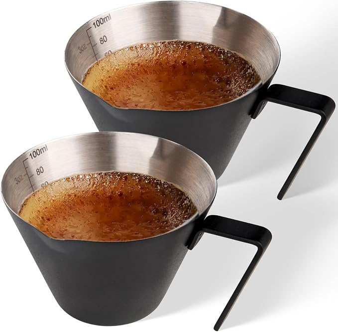 YARRAMATE Stainless Steel Espresso Shot Cup, 3.4oz | Heat Insulated Grip