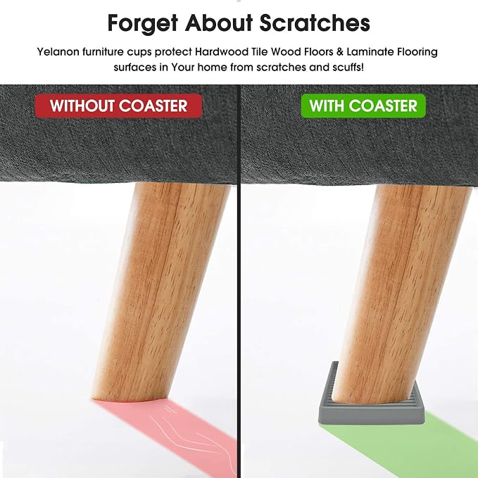 Furniture Coasters, Rubber Furniture Feet, Anti Slide Floor Protector