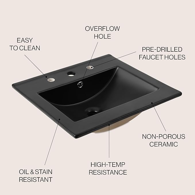 Ancillary 3-Hole 20 in. W x 18.25 in. D Classic