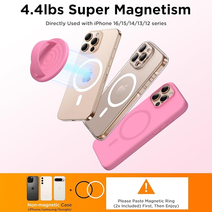 Magnetic Phone Ring Grip Holder, Silicone Finger Loop Grip, Compatible