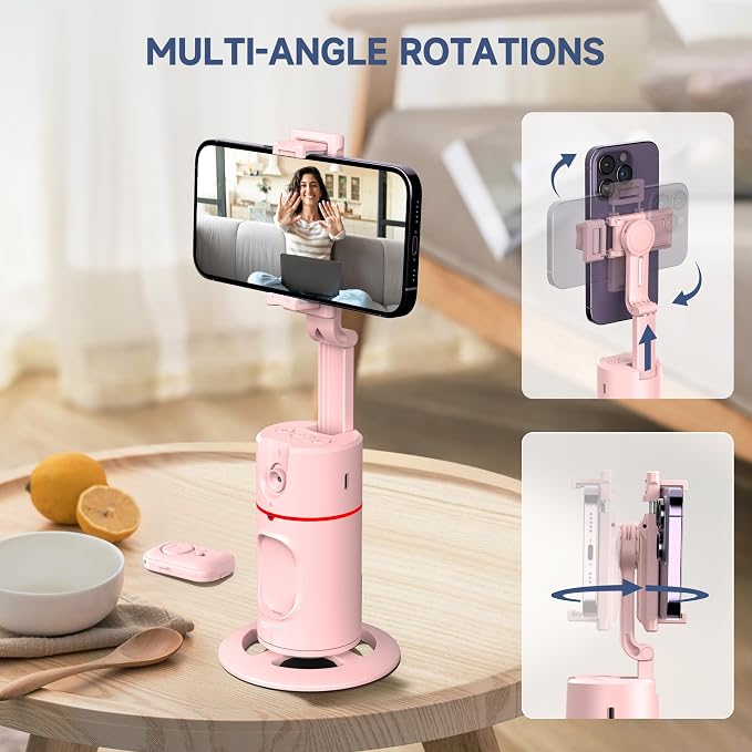 Auto Face Tracking Phone Holder, Gesture Control & Remote, Face Tracking Tripod