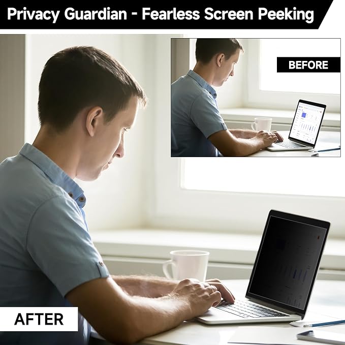 14 Inch 1920x1200 Aspect Ratio Laptop Privacy Screen Filter, Anti Blue Light