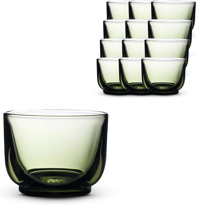 Fellow Pirch Cortado Cups 4.5 oz, Soda Lime Glass Woodland | Curved Interior