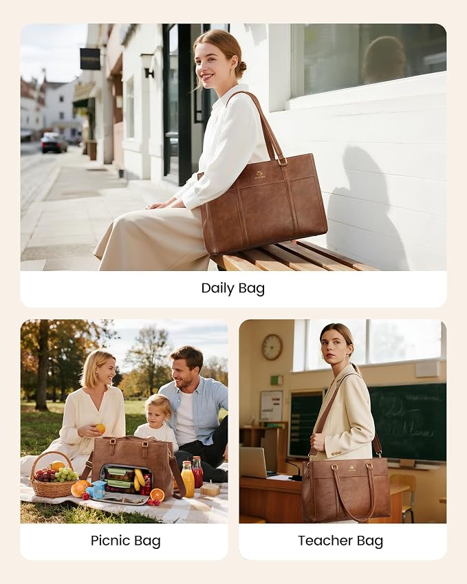 LOVEVOOK Lunch Bag for Women, Work Laptop Tote Bag