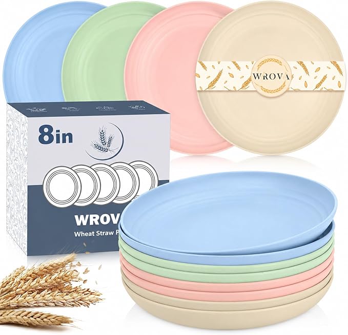 Wheat Straw Plates Sets for 8