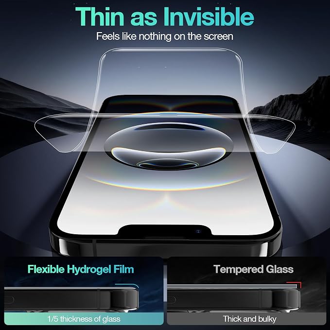3 Pack Flexible Film for iPhone 16e Screen Protector, Invisible Thin, Never