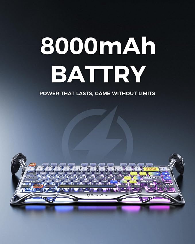 GravaStar Mercury K1 Pro Wireless Mechanical Gaming Keyboard, 75% Layout RGB