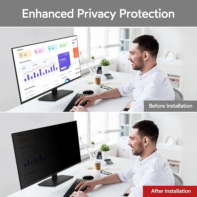BERSEM 22 Inch Monitor Computer Privacy Screen Filter