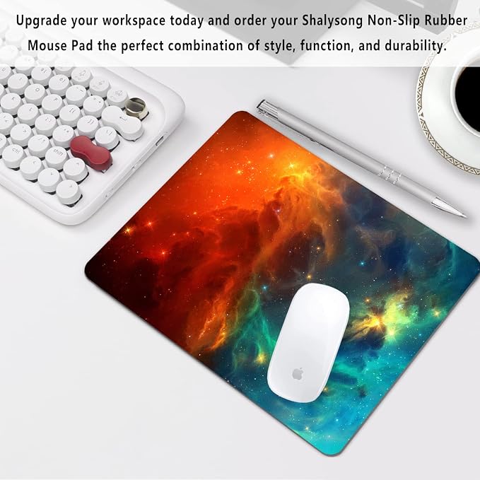 Galaxy Mouse pad, Non-Slip Washable Small Mouse mat 9.5 X 7.9 inch