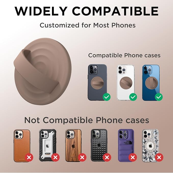 Magnetic Phone Ring Grip Holder, Silicone Finger Loop Grip, Compatible