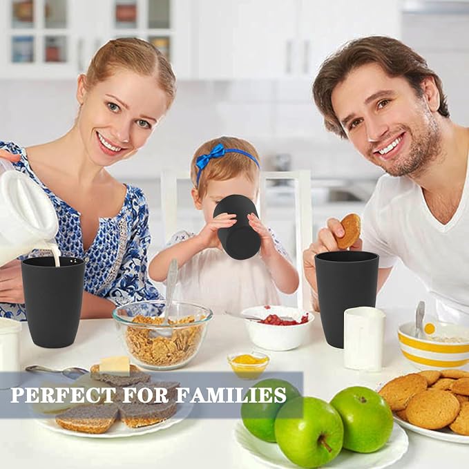 Homienly Wheat Straw Cups 8 PCS Plastic Cups Unbreakable Drinking Cup Reusable