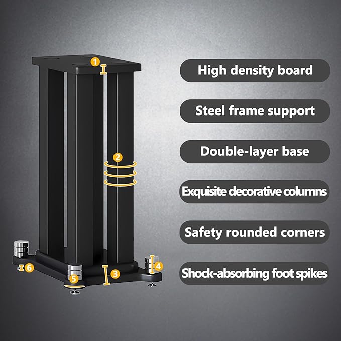 A Pair of Speaker Stands, Bookshelf Speaker Stand Steel Frame Support