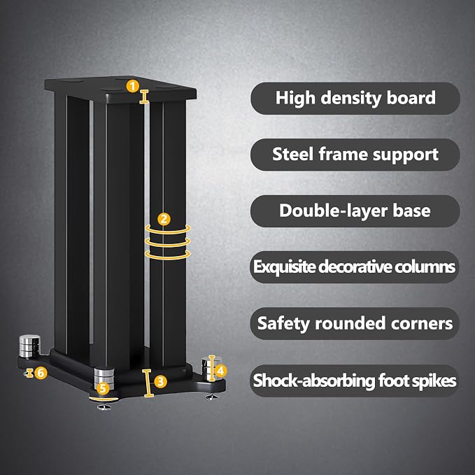 A Pair of Speaker Stands, Bookshelf Speaker Stand Steel Frame Support
