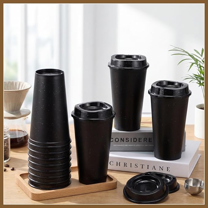 Honeydak 45 Pack 16 oz Reusable Coffee Cups