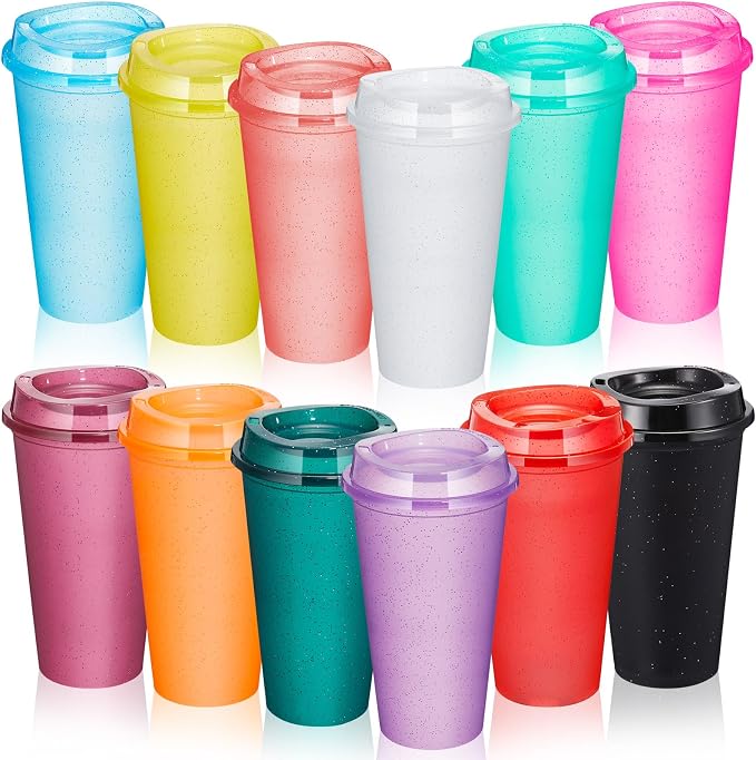 FillTouch 12 Pcs 16 oz Reusable Coffee Cups