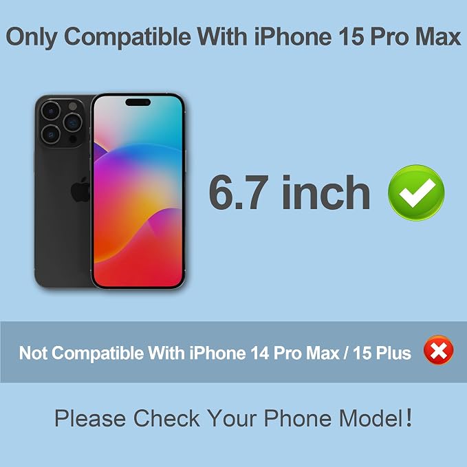 Compatible for iPhone 15 Pro Max Privacy Screen Protector Tempered Glass 6.7