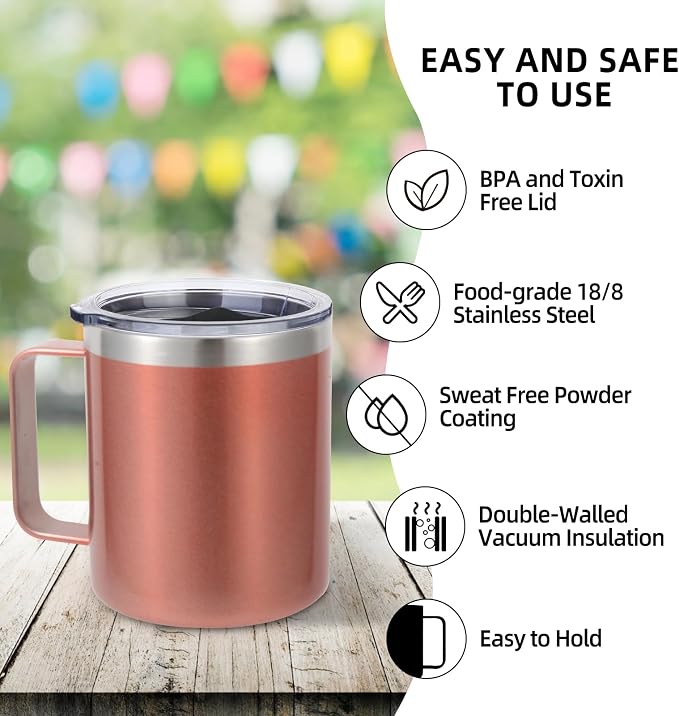 Volhoply 14oz Insulated Stainless Steel Coffee Mug