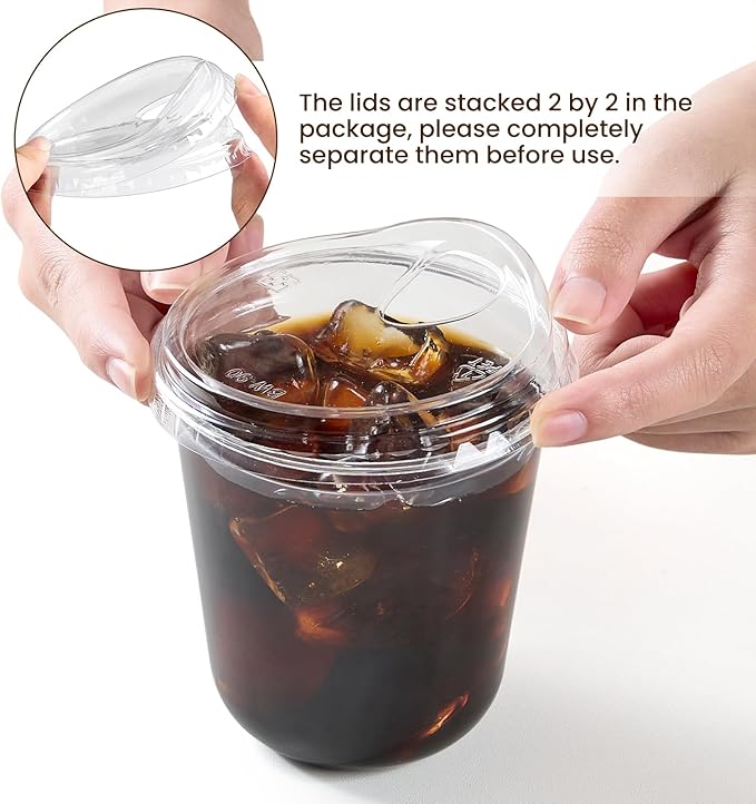 12 oz Round Bottom Clear Plastic Cups