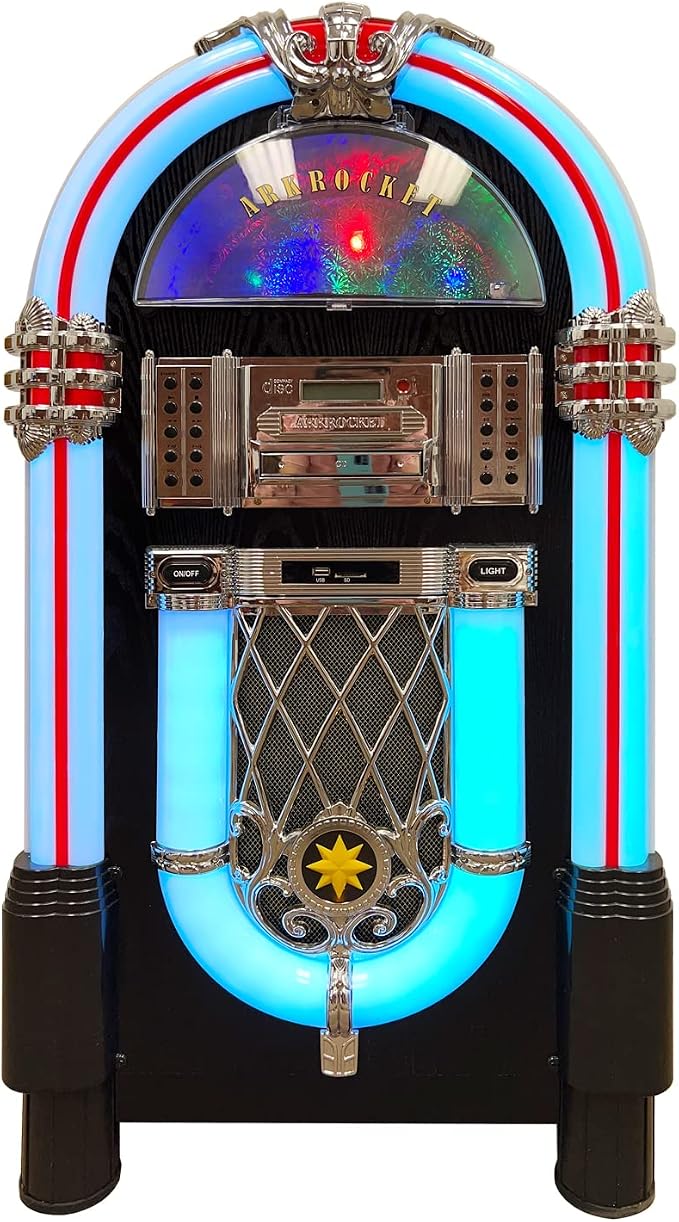 Arkrocket Taurus II Mid-Size Jukebox Vinyl Record Player Bluetooth USB SD CD