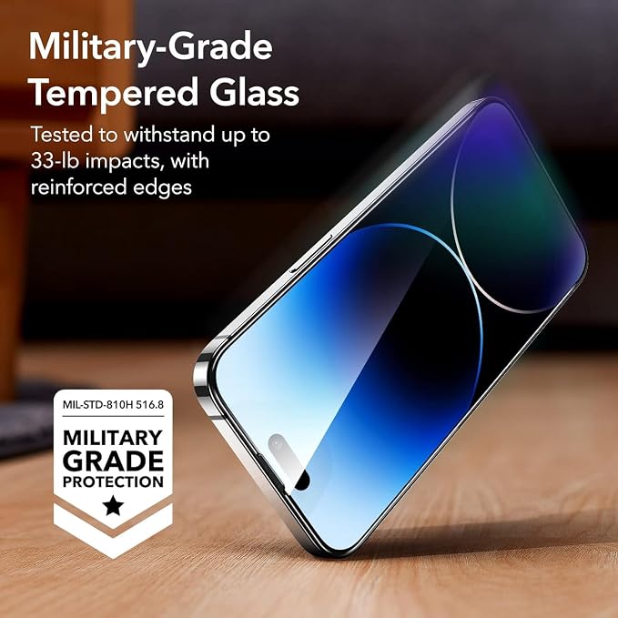ESR 3 Pack for iPhone 14 Pro Max Screen Protector, Tempered Glass Film