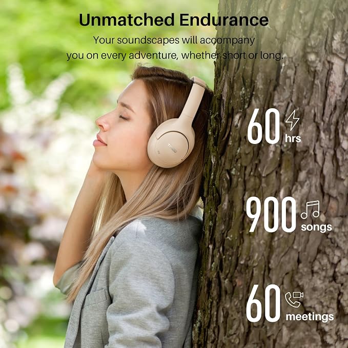 TOZO HT2 Hybrid Active Noise Cancelling Headphones, Wireless Over Ear Bluetooth