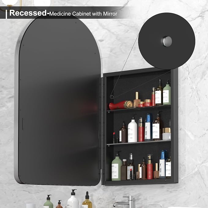 20x31 Inch Arched Medicine Cabinet